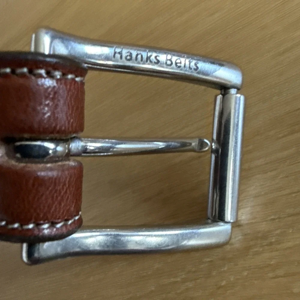 Hanks Belts Brown Leather Belt Size 42 Made in USA Model 2400